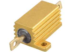 Power resistor with finned aluminum housing.