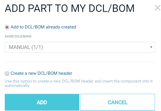 ADD PART TO DCL