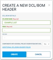Create a new DCL BOM