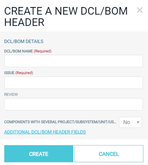 Express DCL-BOM header creation