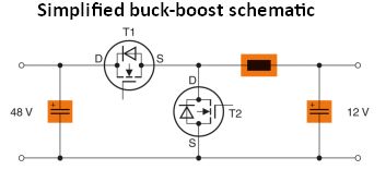 Buck-boost converter circuit diagram.