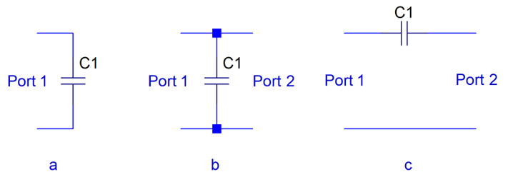 One and two-port capacitor models.