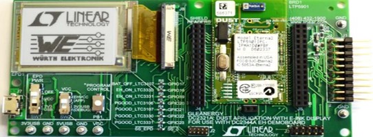 Microprocessor board with E-Ink display and sensors