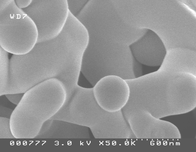 SEM image of the flawless dielectric obtained with F-Tech