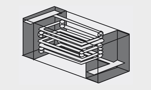 Structural schematics of multilayer SMD inductors