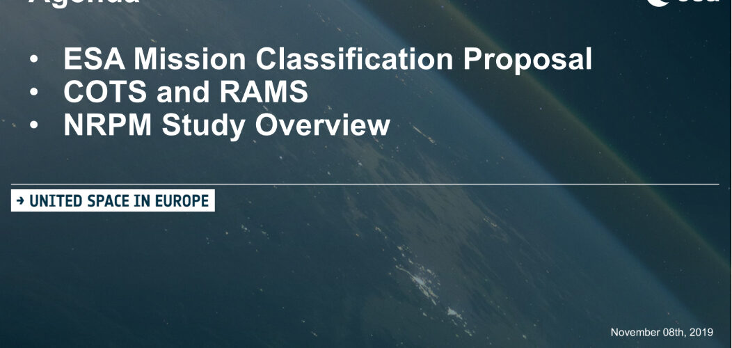 ESA Mission classification and evolution of ESA RAMS approach for COTS EEE