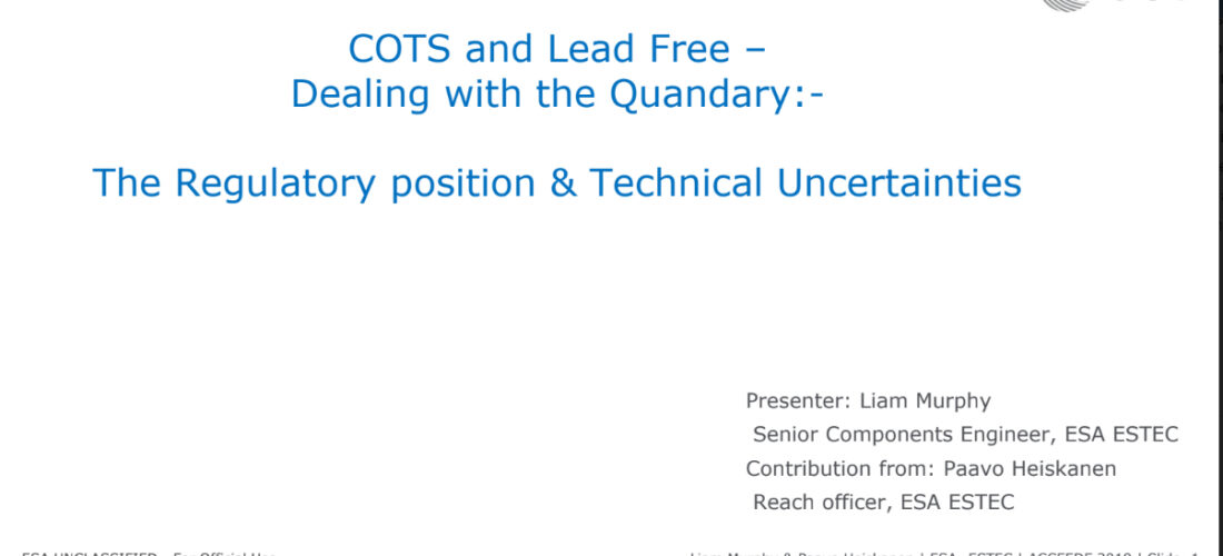 COTS and Lead Free – Dealing with the Quandary