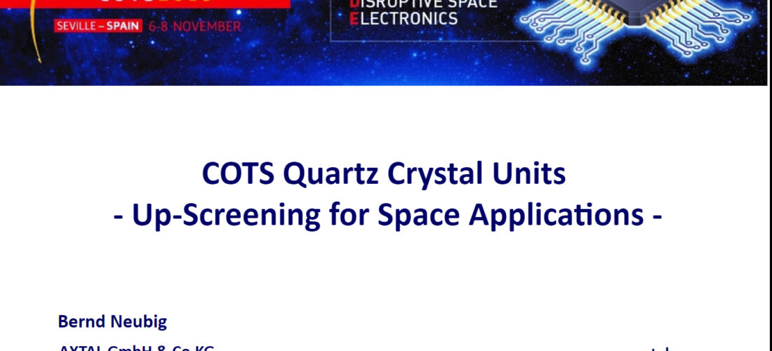 COTS quartz crystal units – up-screening for space applications