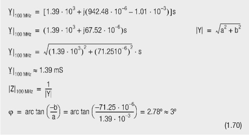 The impedance can be checked with the aid of the equivalent circuit in Figure 1.55 with the use of parameters measured with the measurement bridge.