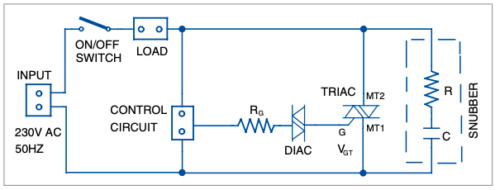 Typical triac switching application circuit