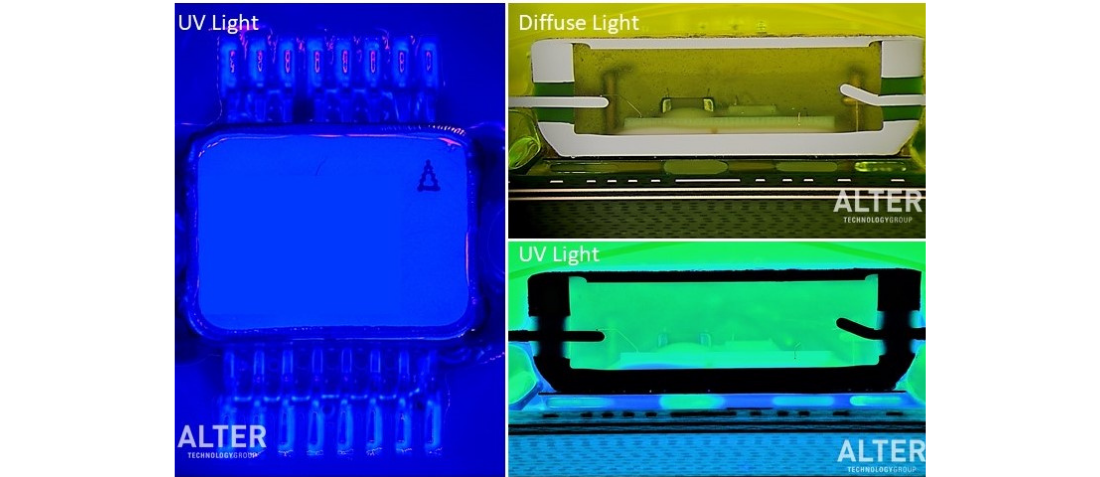 Inspection of conformal coating on PCB using UV Light