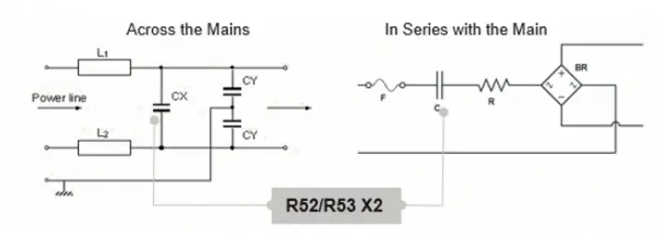 Fig.6. Position of EMI X2 suppression capacitor