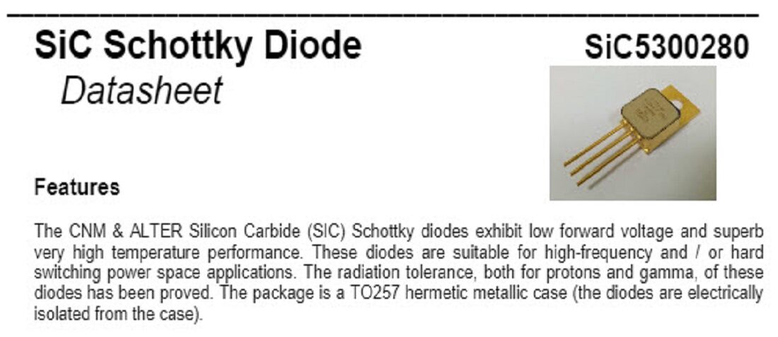 Pure Schottky Diodes With High Temp Packaging