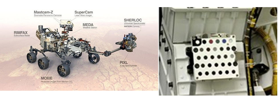 Mars 2020 Perseverance Rover and SuperCam calibration target