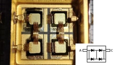 ATN-CNM-300S-4C Formed by 2x2 500V Schottky mounted in the same package in two rows in series with intermediate parallel connections.