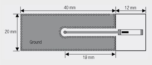 Figure 21. Evaluation board for LTCC antenna (example WE 748 891 0245)