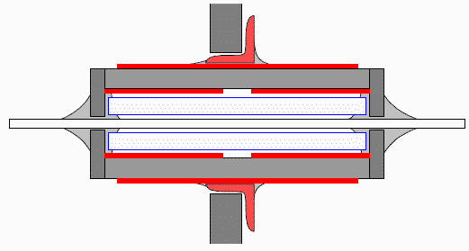 Figure 10. Schematic of a π filter with collar.