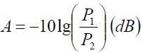 attenuation calculation eq. [1]