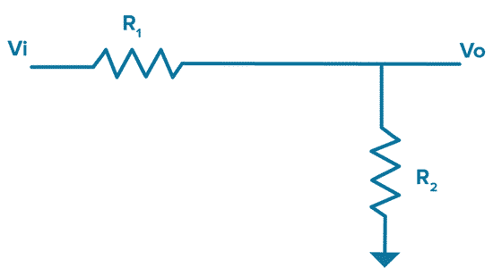 Figure 1: An illustration of the very familiar DC circuit, the voltage divider.