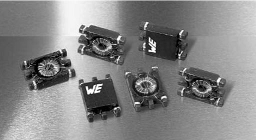 high density MnZn current-compensated SMD line filter with separated construction (Würth Elektronik WE-SL3 series)