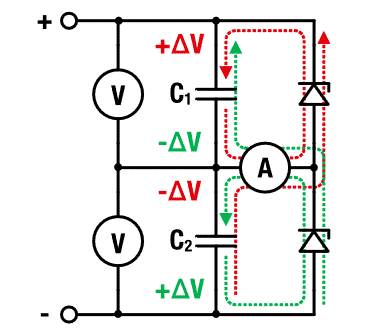 Figure 2: Circuit for supercapacitors passive balancing with resistor