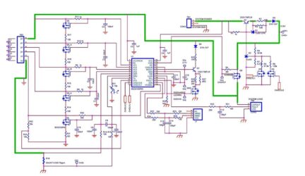 Fig. 7. Complete schematic diagram of the supercapacitor evaluation board using the circuit bq33100