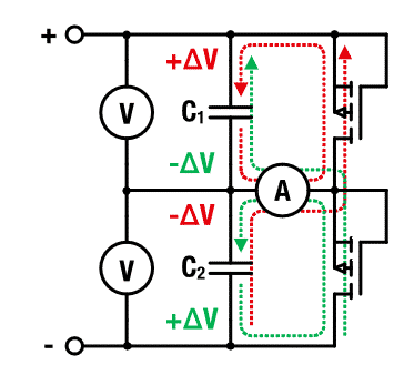 Figure 4: Supercapacitor balancing circuit with MOSFET