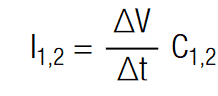 constant current that is required to equalize a voltage difference on two unequal capacitors in series [11]