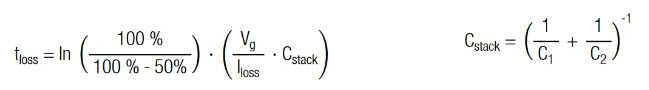 supercapacitor half-life, self-discharge time estimation [16]