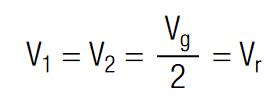 voltage on two capacitors in series with equal capacitance [3]