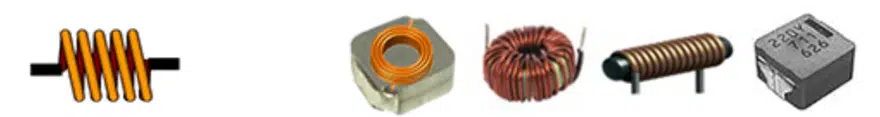 Figure 2. basic structure of an inductor (left) and its practical examples (right)