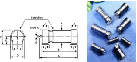 Figure 36. – SMTH SMD wet tantalum capacitor design drawing and photograph; source: Arcotronics