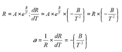 thermistor temperature coefficient equation [3]
