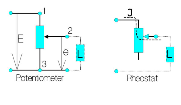 Figure 5. Potentiometer and rheostat connections.
