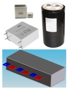 Figure 19. Different sizes and constructions of film capacitors.