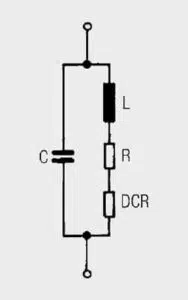 Figure 4. Equivalent circuit of the real inductance