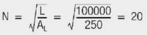 generate an inductance of 100 μH.