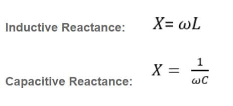 inductive-and-capacitative-reactance-calculation-equations