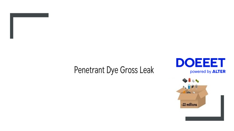 Identifying leakage pathway with a penetrant dye gross leak test