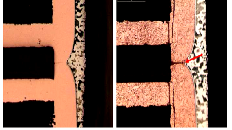 Plated Through Via (PTV) manufacturing defects